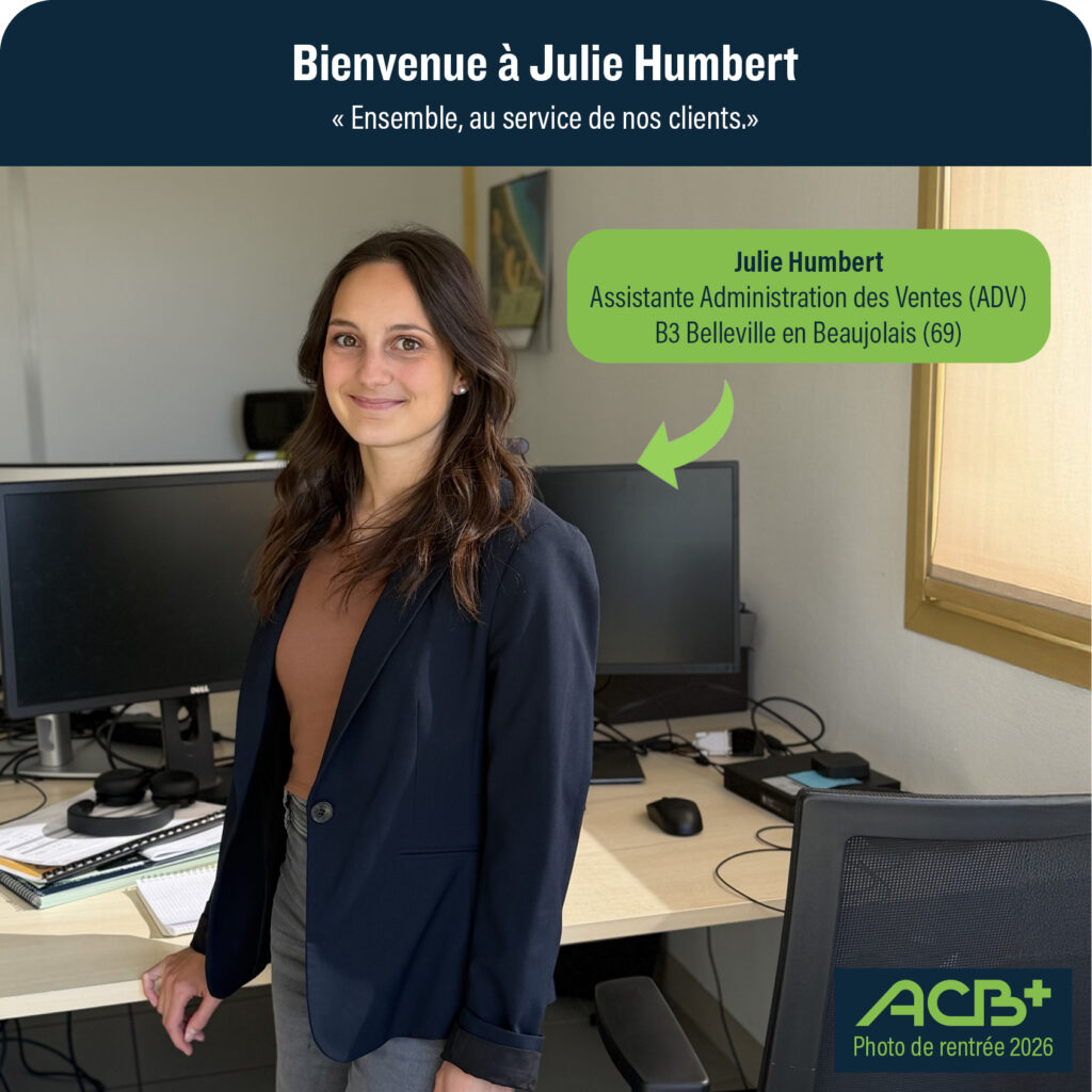 Julie Humbert, Assistante Administration des Ventes chez ACB+